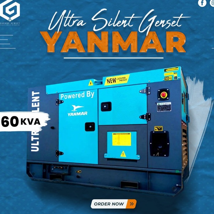 Genset Silent | 60 KVA | Genset Diesel Yanmar Ultra Silent