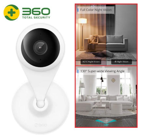 AC1C 360 Smart IP Camera QIHOO CCTV WIFI Night Vision Motion Detect kamera keamanan