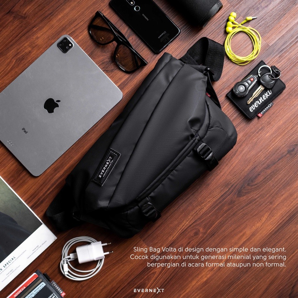 Evernext - Tas Selempang Waterproof Pria Sling Bag Volta Anti Air Messenger Bag
