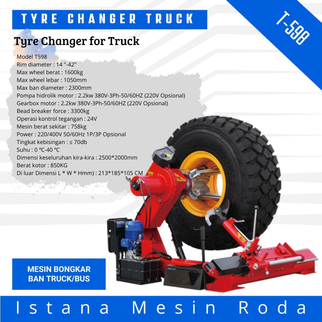 tyre changer truck/buka ban truck t-598 tyre changer truck ring 14-42