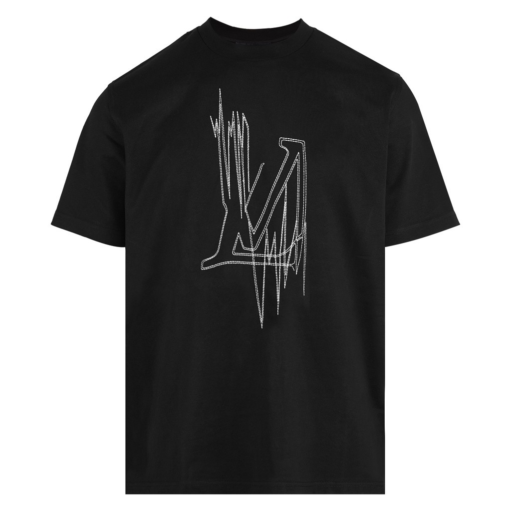 Kaos Louis Vuitton Frequency Graphic Logo Embosed Quality Import