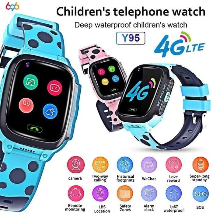 SMARTWATCH KIDS Y95 KARTU 4G GPS TRACKER WATERPROOF VIDEO CALL WATCH