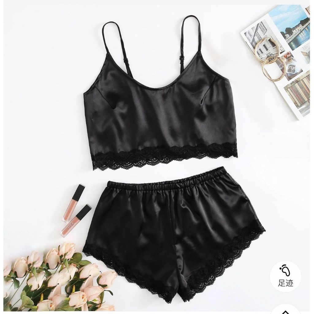 Baju tidur Tanktop Lingerie Sexy Celana Pendek Satin / Baju Tidur Wanita Lingerie Set / Piyama baju tidur tanktop celana pendek satin