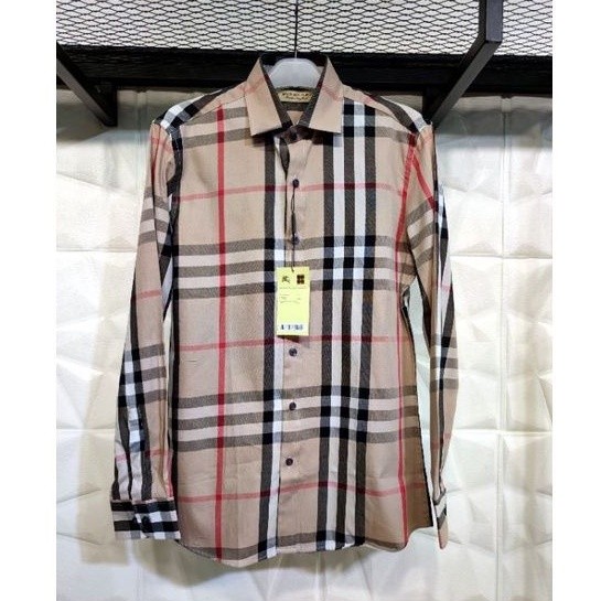 Baju kemeja Burberryy coklat KBB-03 mirror quality 1:1 Original