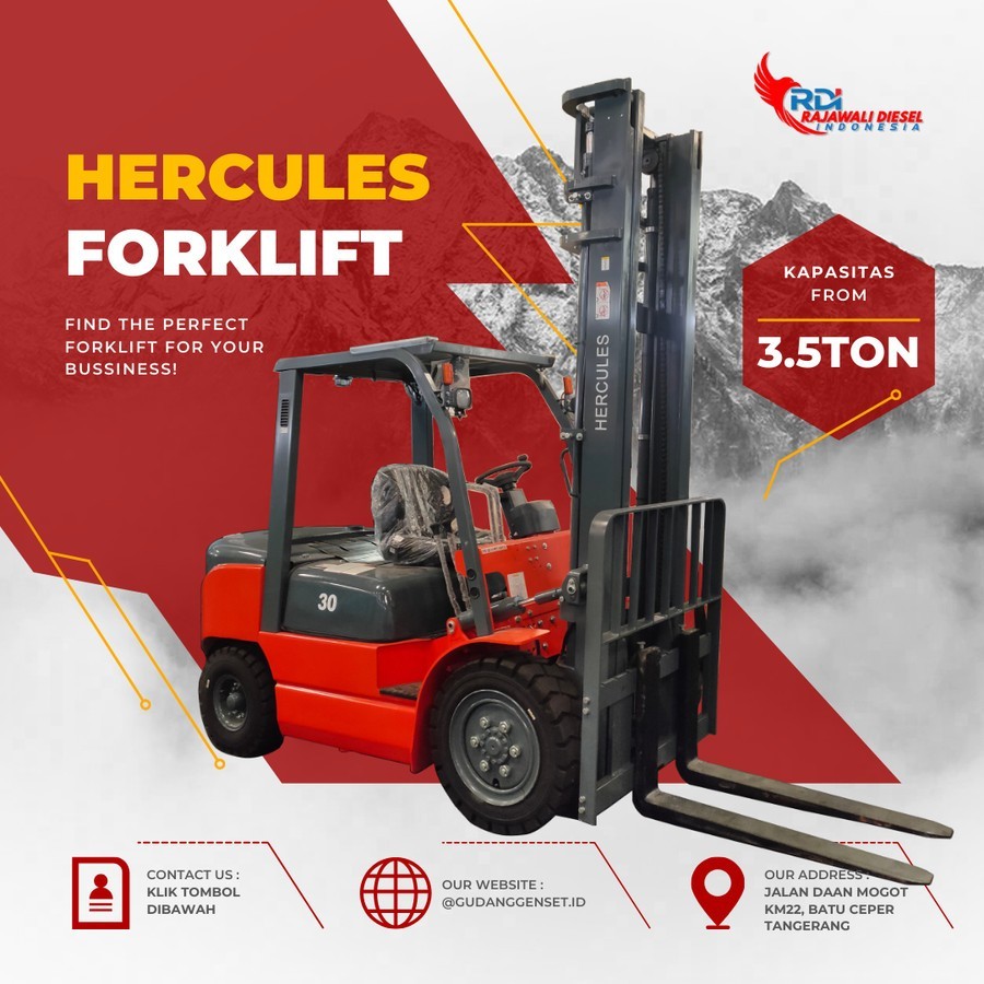 Forklift 3.5 Ton Diesel Hercules | Mesin Isuzu
