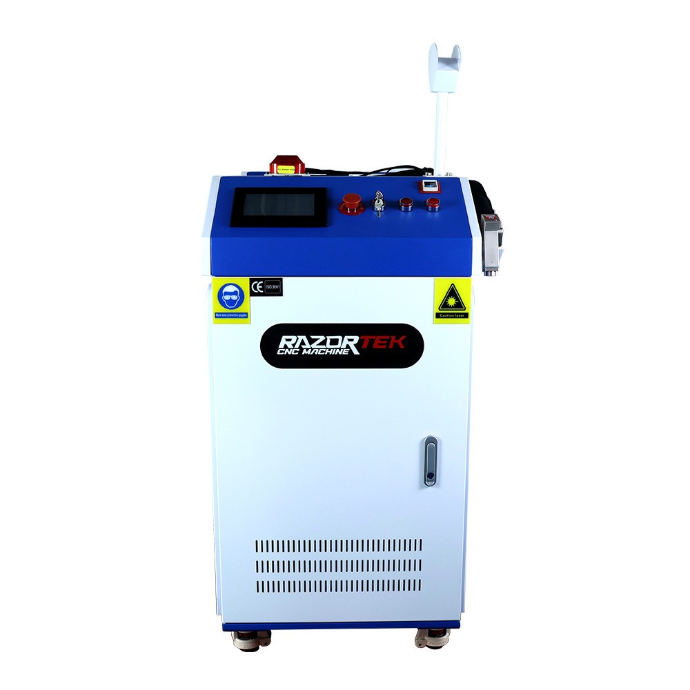 Razortek pembersih laser penghilang karat, mesin pembersih Laser serat pembersih karat 1500w untuk baja, logam, AL