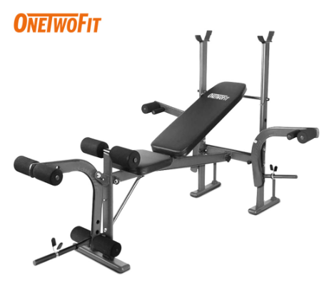 OneTwoFit Bench Press Besa Adjustable Multi Gym Weight Bench Barbell Alat Olahraga Rumahan Fitness